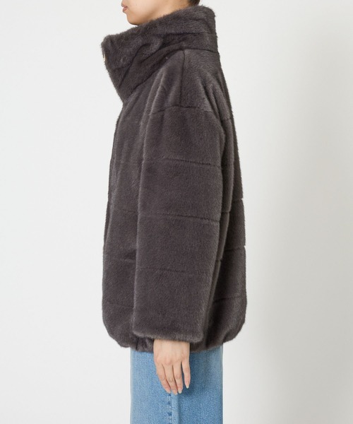 BARNYARDSTORM(バンヤードストーム)の「BARNYARDSTORM / ミンクライクコート(ブルゾン・レディース・ベージュ/チャコール・FREE)」の6枚目の写真