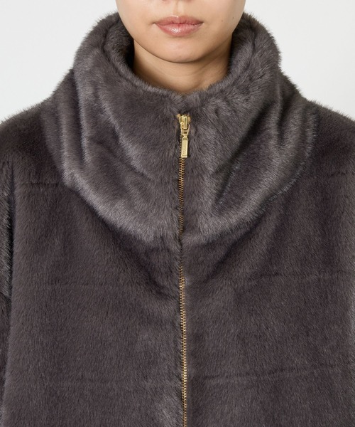 BARNYARDSTORM(バンヤードストーム)の「BARNYARDSTORM / ミンクライクコート(ブルゾン・レディース・ベージュ/チャコール・FREE)」の9枚目の写真