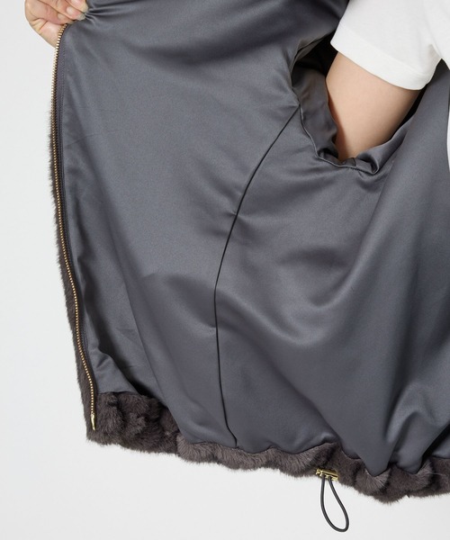 BARNYARDSTORM(バンヤードストーム)の「BARNYARDSTORM / ミンクライクコート(ブルゾン・レディース・ベージュ/チャコール・FREE)」の15枚目の写真