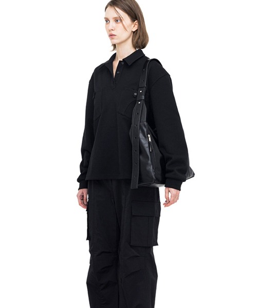 florist（フローリスト）の「【A4収納】 2WAY レザータッチワンショルダーバッグ/ クロスボディバッグ（ショルダーバッグ・レディース・ブラック/グリーン・FREE）」の6枚目の写真