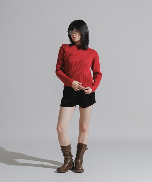 Chick（チック）の「Rhinestone Velour Short Hot Pants / ラインストーン ベロアショートホットパンツ（その他パンツ・レディース・ブラック・FREE）」の8枚目の写真