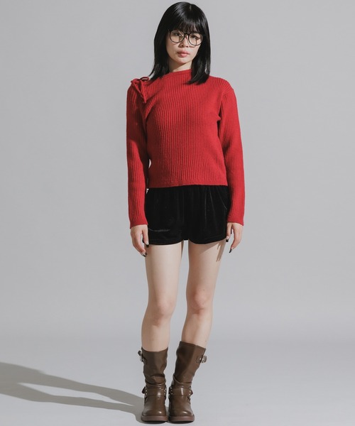 Chick（チック）の「Rhinestone Velour Short Hot Pants / ラインストーン ベロアショートホットパンツ（その他パンツ・レディース・ブラック・FREE）」の10枚目の写真