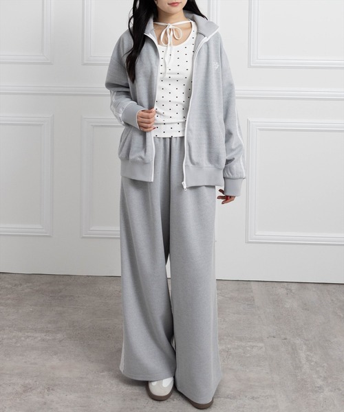 clear（クリア）の「【低身長用サイズ有】サイドレースライントラックパンツ[着回し力抜群 ガーリー カジュアル]（その他パンツ・レディース・ブラック/グレー・PF/F）」の10枚目の写真