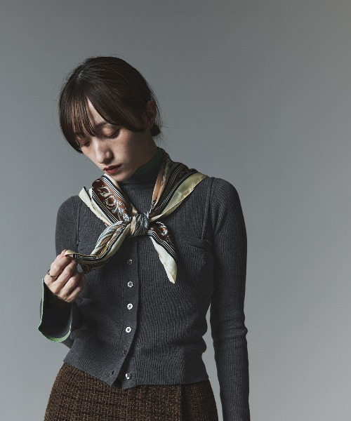 W:Huku(フーク)の「【W:Huku / ウールミックス ライトニット】ビスチェセット アンサンブルトップス / Wool-Blend Lightweight Knit Color-Block Top(ニット/セーター・レディース・ブラック/チャコール/ライトグレー/ブラウン・FREE)」の12枚目の写真