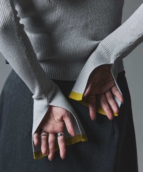 W:Huku(フーク)の「【W:Huku / ウールミックス ライトニット】ビスチェセット アンサンブルトップス / Wool-Blend Lightweight Knit Color-Block Top(ニット/セーター・レディース・ブラック/チャコール/ライトグレー/ブラウン・FREE)」の20枚目の写真