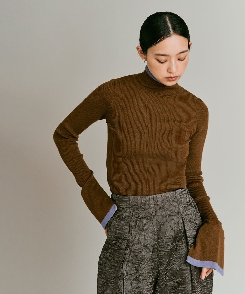 W:Huku(フーク)の「【W:Huku / ウールミックス ライトニット】ビスチェセット アンサンブルトップス / Wool-Blend Lightweight Knit Color-Block Top(ニット/セーター・レディース・ブラック/チャコール/ライトグレー/ブラウン・FREE)」の22枚目の写真