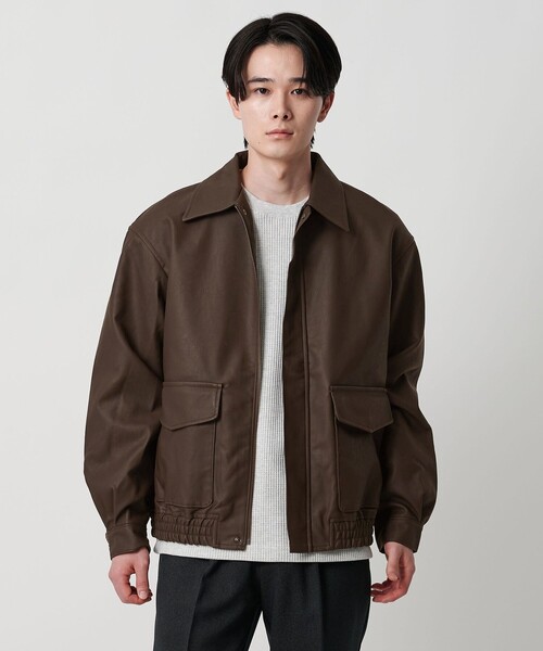 A DAY IN THE LIFE UNITED ARROWS(アデイインザライフユナイテッドアローズ)の「クラック レザーライク ブルゾン<A DAY IN THE LIFE>(ブルゾン・メンズ・ブラック/ダークブラウン・L/M)」の5枚目の写真