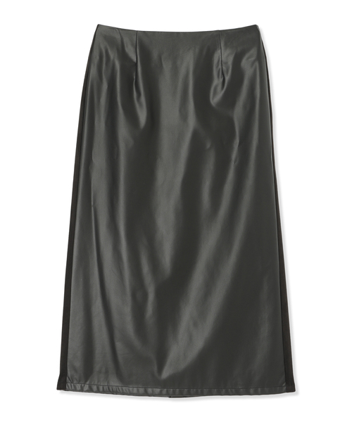 A/C DESIGN BY ALPHA CUBIC(エーシーデザインバイアルファキュービック)の「フェイクレザーロングスカート【撥水・ウエストゴム仕様】(スカート・レディース・ブラック・61/64/67)」の11枚目の写真