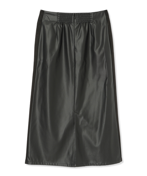 A/C DESIGN BY ALPHA CUBIC(エーシーデザインバイアルファキュービック)の「フェイクレザーロングスカート【撥水・ウエストゴム仕様】(スカート・レディース・ブラック・61/64/67)」の12枚目の写真