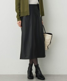 A/C DESIGN BY ALPHA CUBIC | フェイクレザーロングスカート【撥水・ウエストゴム仕様】(スカート)