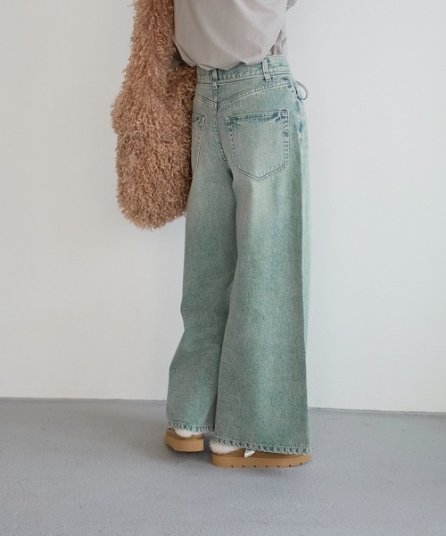 BAYFLOW(ベイフロー)の「ベルテッドバギーデニム(デニムパンツ・レディース・インディゴブルー/サックスブルー・SMALL/MEDIUM)」の9枚目の写真