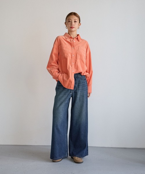BAYFLOW(ベイフロー)の「ベルテッドバギーデニム(デニムパンツ・レディース・インディゴブルー/サックスブルー・SMALL/MEDIUM)」の10枚目の写真