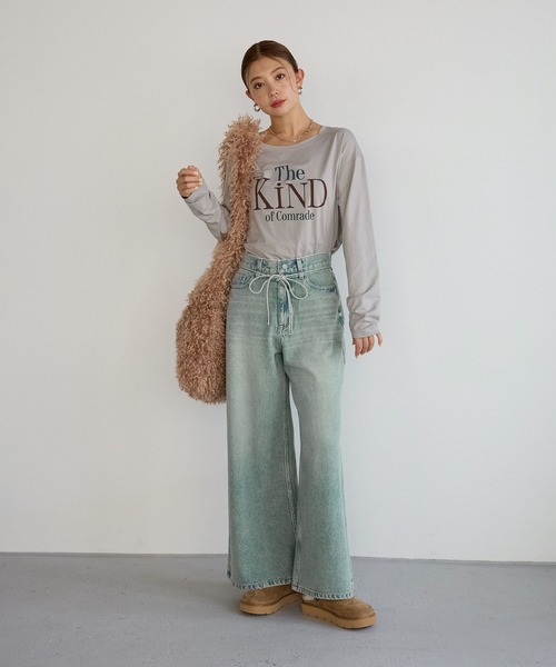 BAYFLOW(ベイフロー)の「ベルテッドバギーデニム(デニムパンツ・レディース・インディゴブルー/サックスブルー・SMALL/MEDIUM)」の15枚目の写真