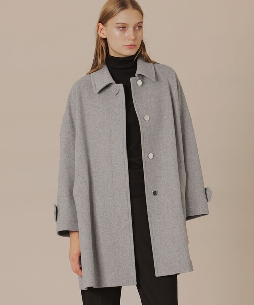 MACKINTOSH LONDON（マッキントッシュ ロンドン）の「【Precious12月号】【ROSLEY/ロズリー】ぺコラム圧縮ビーバーステンカラーコート（ステンカラーコート・レディース・ブラック/ブラウン系その他4/グレー系その他/パープル・36/38）」の3枚目の写真