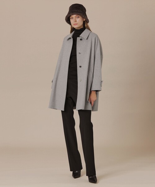 MACKINTOSH LONDON（マッキントッシュ ロンドン）の「【Precious12月号】【ROSLEY/ロズリー】ぺコラム圧縮ビーバーステンカラーコート（ステンカラーコート・レディース・ブラック/ブラウン系その他4/グレー系その他/パープル・36/38）」の12枚目の写真