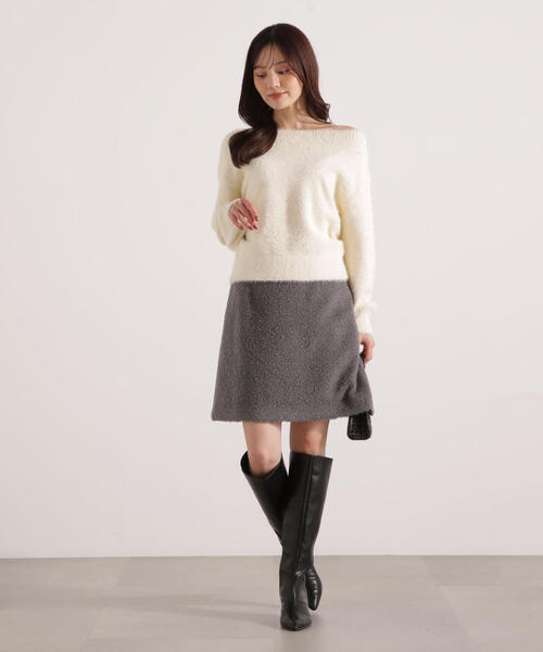 PROPORTION BODY DRESSING（プロポーションボディドレッシング）の「ミニシャギーオフショルニット / 1215270128（ニット/セーター・レディース・ピンク/ネイビー/ベージュ/ホワイト系その他・SMALL/MEDIUM）」の8枚目の写真