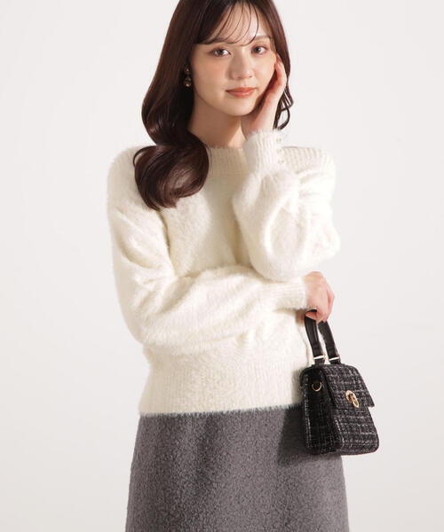 PROPORTION BODY DRESSING（プロポーションボディドレッシング）の「ミニシャギーオフショルニット / 1215270128（ニット/セーター・レディース・ピンク/ネイビー/ベージュ/ホワイト系その他・SMALL/MEDIUM）」の10枚目の写真