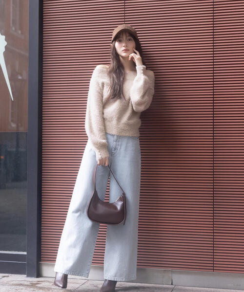 PROPORTION BODY DRESSING（プロポーションボディドレッシング）の「ミニシャギーオフショルニット / 1215270128（ニット/セーター・レディース・ピンク/ネイビー/ベージュ/ホワイト系その他・SMALL/MEDIUM）」の15枚目の写真