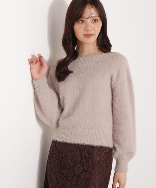 PROPORTION BODY DRESSING（プロポーションボディドレッシング）の「ミニシャギーオフショルニット / 1215270128（ニット/セーター・レディース・ピンク/ネイビー/ベージュ/ホワイト系その他・SMALL/MEDIUM）」の21枚目の写真