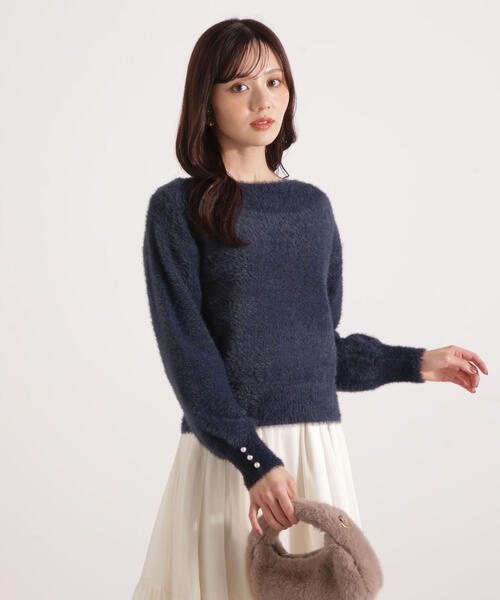 PROPORTION BODY DRESSING（プロポーションボディドレッシング）の「ミニシャギーオフショルニット / 1215270128（ニット/セーター・レディース・ピンク/ネイビー/ベージュ/ホワイト系その他・SMALL/MEDIUM）」の17枚目の写真