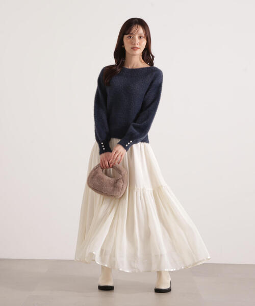 PROPORTION BODY DRESSING（プロポーションボディドレッシング）の「ミニシャギーオフショルニット / 1215270128（ニット/セーター・レディース・ピンク/ネイビー/ベージュ/ホワイト系その他・SMALL/MEDIUM）」の18枚目の写真