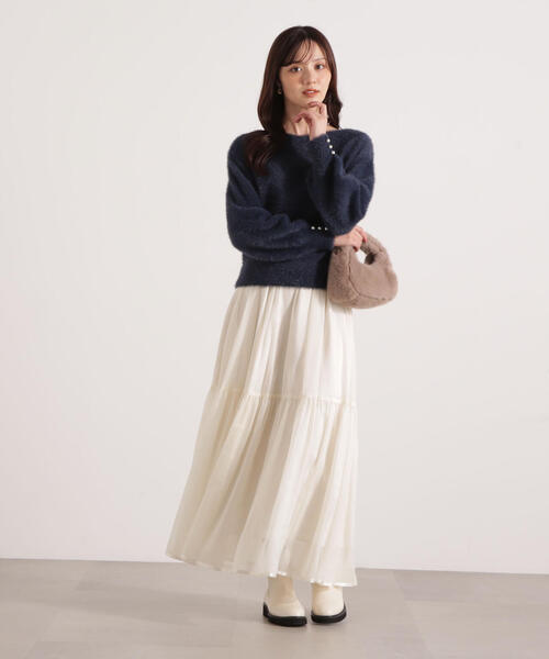 PROPORTION BODY DRESSING（プロポーションボディドレッシング）の「ミニシャギーオフショルニット / 1215270128（ニット/セーター・レディース・ピンク/ネイビー/ベージュ/ホワイト系その他・SMALL/MEDIUM）」の19枚目の写真