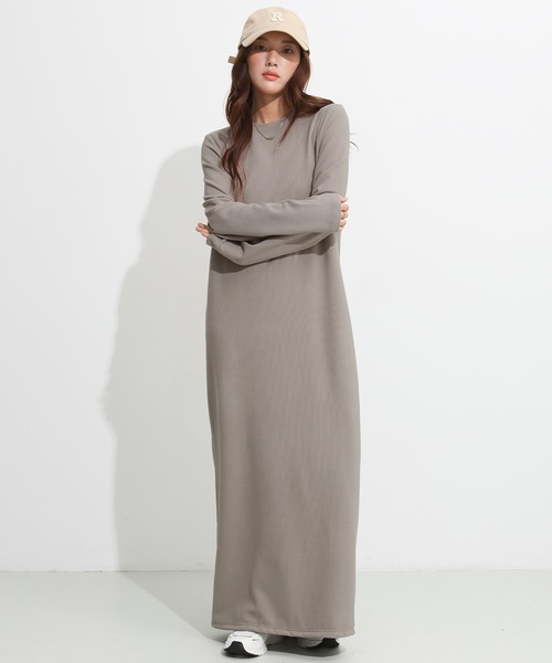 セール】【選べる着丈】裏起毛 マキシワンピース（ワンピース）｜by