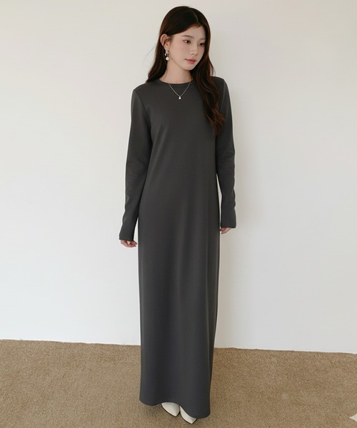 by LEGNA（バイレグナ）の「【選べる着丈】裏起毛 マキシワンピース（ワンピース・レディース・グレイッシュベージュ/ライトベージュ/ブラック/ブラウン/モカ/ダークグレー・L-Short/M-Short/L-Long/M-Long/L-Regular/M-Regular）」の20枚目の写真