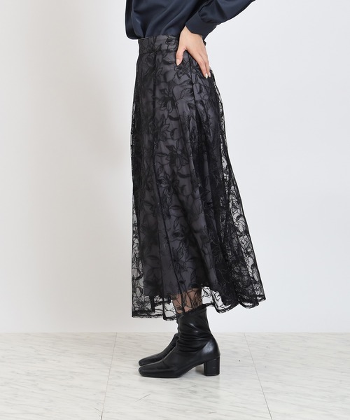 TRUDEA(トルディア)の「フラワー刺繍レースフレアスカート(スカート・レディース・ライトグレー/ベージュ/ブラック・SMALL/MEDIUM)」の12枚目の写真