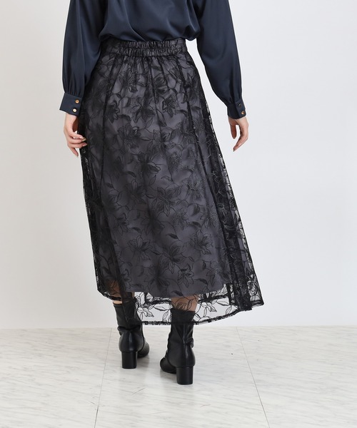 TRUDEA(トルディア)の「フラワー刺繍レースフレアスカート(スカート・レディース・ライトグレー/ベージュ/ブラック・SMALL/MEDIUM)」の13枚目の写真