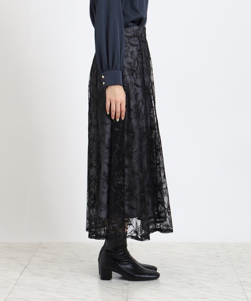 TRUDEA(トルディア)の「フラワー刺繍レースフレアスカート(スカート・レディース・ライトグレー/ベージュ/ブラック・SMALL/MEDIUM)」の16枚目の写真
