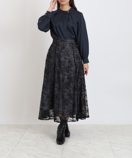 TRUDEA（トルディア）の「フラワー刺繍レースフレアスカート（スカート