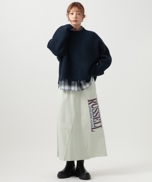 Russell Athletic（ラッセルアスレティック）の「【RUSSELL ATHLETIC (ラッセルアスレティック）】裏起毛スウェットスカート（スカート・レディース・オフホワイト/グレー・FREE）」の14枚目の写真