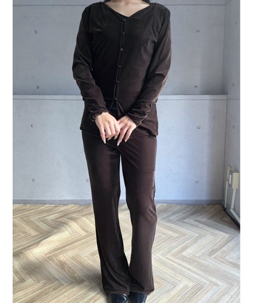 amini（アミニ）の「SETUP 袖メロウ前後２WAYカーディガン（Tシャツ/カットソー・レディース・ブラック/ブラウン/ボルドー・MEDIUM）」の16枚目の写真