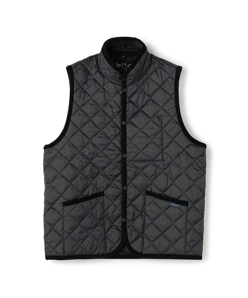 ENFÖLD ブラック キルティングベスト ビッグカラーキルティングベスト | LANVIN en Bleu (Women)/ランバン