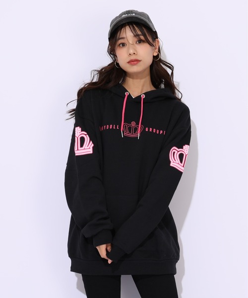BABYDOLL(ベビードール)の「親子お揃い BIGネオンクラウンパーカー 1184A(パーカー・レディース・ブラック/グリーン系その他7・S/M/L/XL)」の8枚目の写真