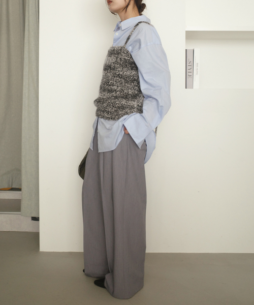 crinkle crinkle crinkle（クリンクルクリンクルクリンクル）の「crinkle crinkle crinkle mohair mix knit bustier CC-4028（ニット/セーター・レディース・チャコールグレー・FREE）」の4枚目の写真