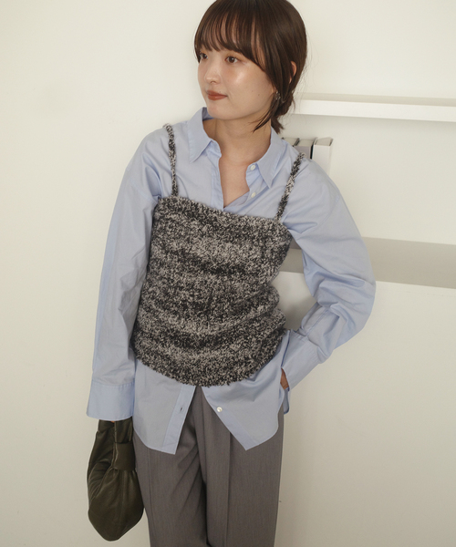 crinkle crinkle crinkle（クリンクルクリンクルクリンクル）の「crinkle crinkle crinkle mohair mix knit bustier CC-4028（ニット/セーター・レディース・チャコールグレー・FREE）」の7枚目の写真