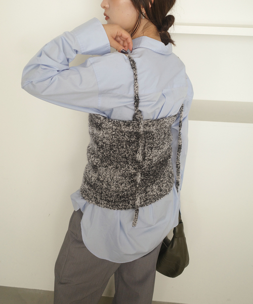 crinkle crinkle crinkle（クリンクルクリンクルクリンクル）の「crinkle crinkle crinkle mohair mix knit bustier CC-4028（ニット/セーター・レディース・チャコールグレー・FREE）」の8枚目の写真