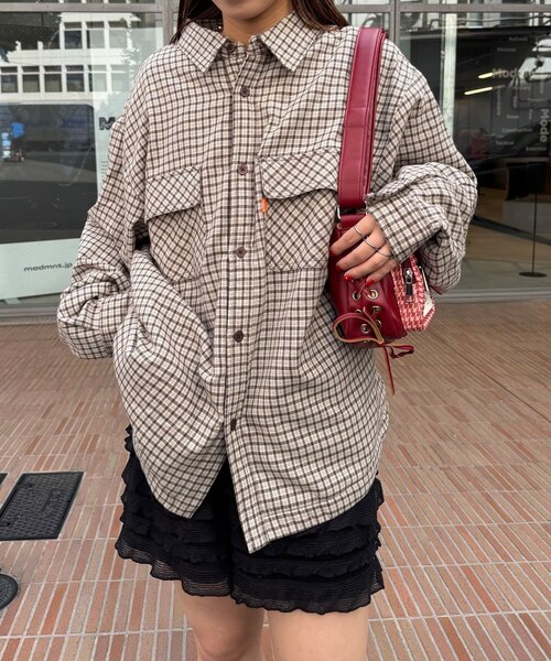 CIAOPANIC(チャオパニック)の「アソートチェックシャツブルゾン(シャツ/ブラウス・レディース・グリーン/サックスブルー/ブラウン/ベージュ/ブラック/ネイビー・FREE)」の13枚目の写真