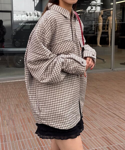 CIAOPANIC(チャオパニック)の「アソートチェックシャツブルゾン(シャツ/ブラウス・レディース・グリーン/サックスブルー/ブラウン/ベージュ/ブラック/ネイビー・FREE)」の16枚目の写真