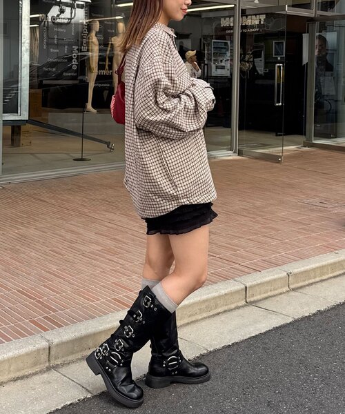 CIAOPANIC(チャオパニック)の「アソートチェックシャツブルゾン(シャツ/ブラウス・レディース・グリーン/サックスブルー/ブラウン/ベージュ/ブラック/ネイビー・FREE)」の18枚目の写真