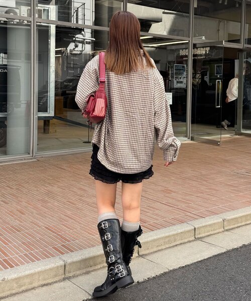 CIAOPANIC(チャオパニック)の「アソートチェックシャツブルゾン(シャツ/ブラウス・レディース・グリーン/サックスブルー/ブラウン/ベージュ/ブラック/ネイビー・FREE)」の19枚目の写真