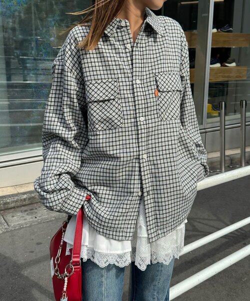 CIAOPANIC(チャオパニック)の「アソートチェックシャツブルゾン(シャツ/ブラウス・レディース・グリーン/サックスブルー/ブラウン/ベージュ/ブラック/ネイビー・FREE)」の20枚目の写真