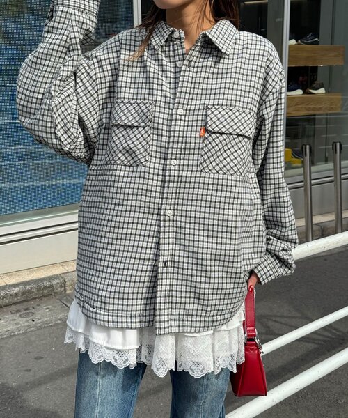 CIAOPANIC(チャオパニック)の「アソートチェックシャツブルゾン(シャツ/ブラウス・レディース・グリーン/サックスブルー/ブラウン/ベージュ/ブラック/ネイビー・FREE)」の21枚目の写真