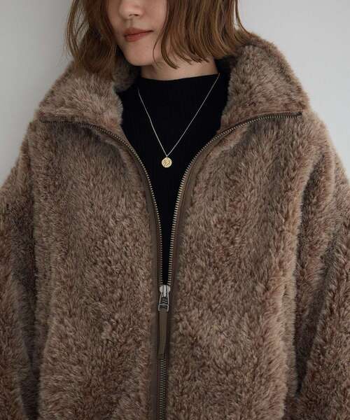 Editt by YECCA VECCA（エディットバイイェッカヴェッカ）の「フェイクファーブルゾン（ブルゾン・レディース・ブラウン/レオパード/アイボリー・FREE）」の13枚目の写真