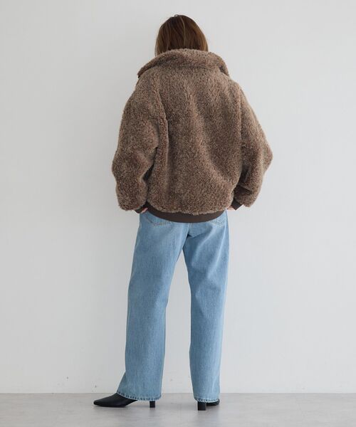 Editt by YECCA VECCA（エディットバイイェッカヴェッカ）の「フェイクファーブルゾン（ブルゾン・レディース・ブラウン/レオパード/アイボリー・FREE）」の21枚目の写真