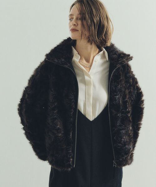 Editt by YECCA VECCA（エディットバイイェッカヴェッカ）の「フェイクファーブルゾン（ブルゾン・レディース・ブラウン/レオパード/アイボリー・FREE）」の22枚目の写真