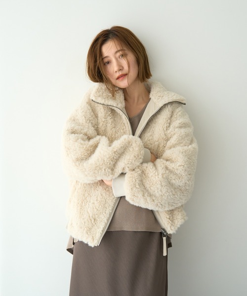 Editt by YECCA VECCA（エディットバイイェッカヴェッカ）の「フェイクファーブルゾン（ブルゾン・レディース・ブラウン/レオパード/アイボリー・FREE）」の2枚目の写真