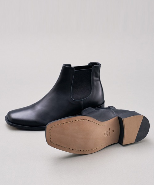 靴 SHISEI SQUARE SIDE GORE BOOTS SQUARE SIDE GORE BOOTS / BLACK – SHISEI